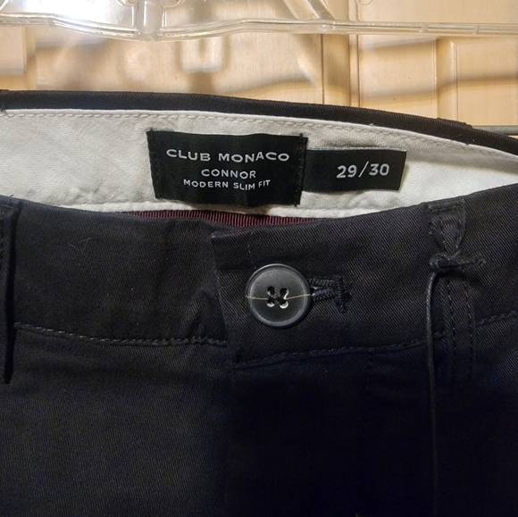 NWT Mens sz 29 x 30 Club Monaco Connor Chino Black Pants - Picture 5 of 8